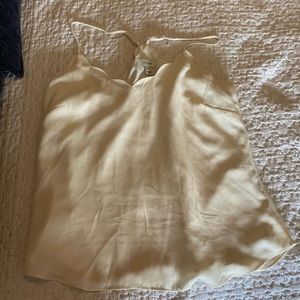 Scalloped cream tank top